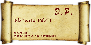 Dévald Pál névjegykártya
